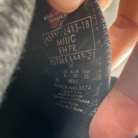 Red Wing Shoes Mens 7 Apex 6-inch Waterproof CSA Safety Toe Boot Black Work 3574 - Picture 10 of 10